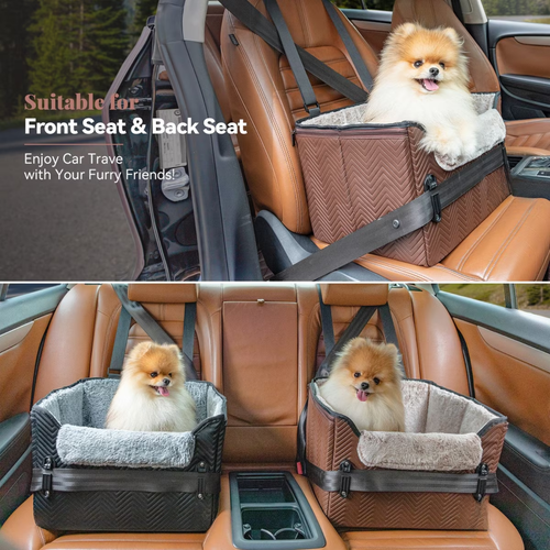 Roveex Elevated Pet Car Booster Seat with Safety Belt